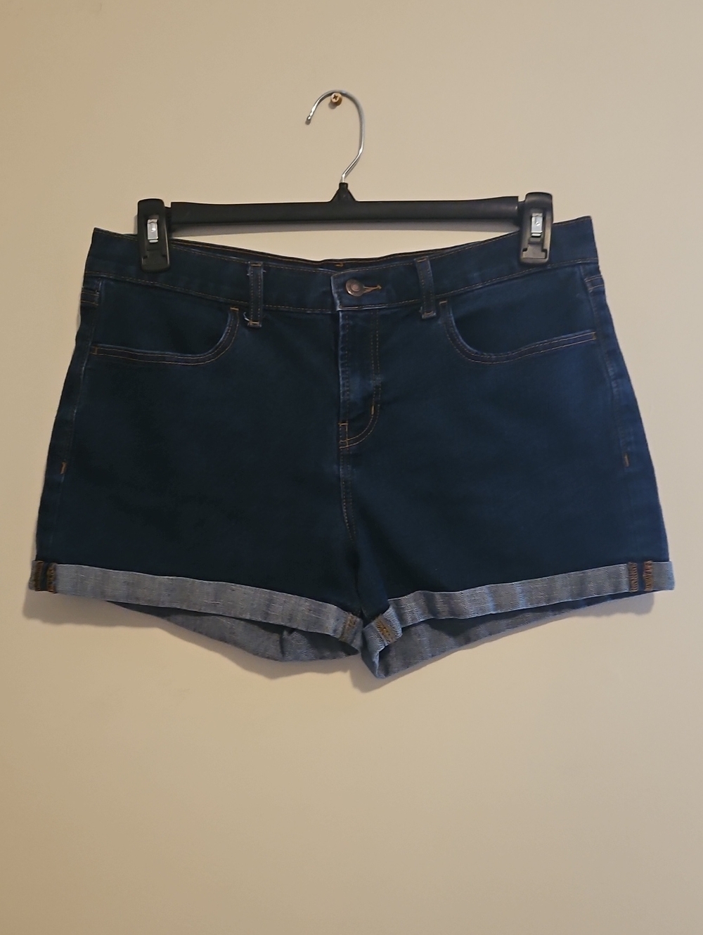 Old Navy Dark Blue Cuffed Jean Shorts
